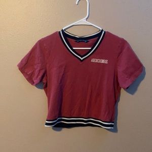 Abercrombie red cropped tee